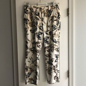J.Crew linen floral cropped pant